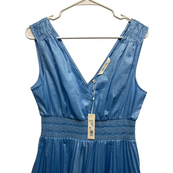 Rebecca Taylor Smocked Cotton Mini Dress Blue Size M NWT - Picture 4 of 14